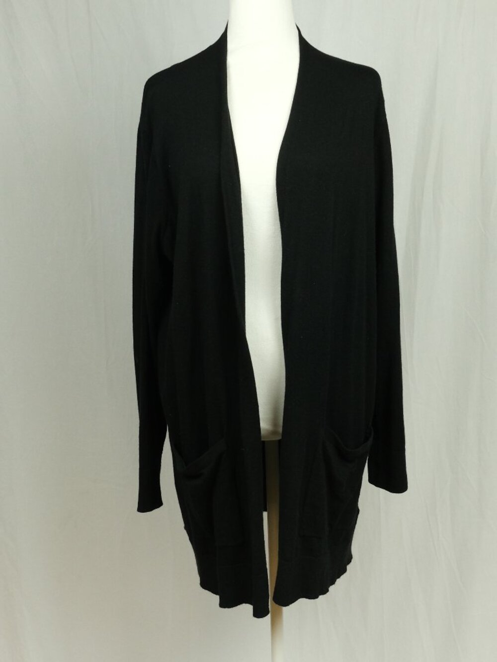 Polo Ralph Lauren Open Front Cardigan Sweater Black Size L Casual Chic